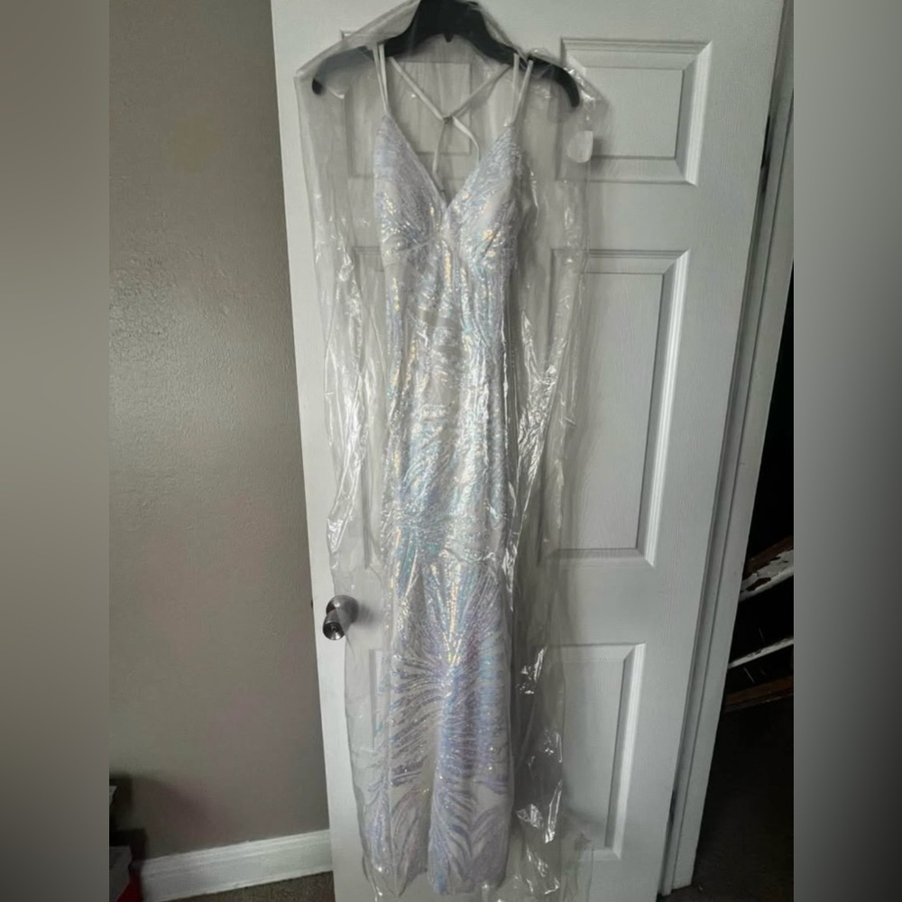 Elegant Silver Prom Dress